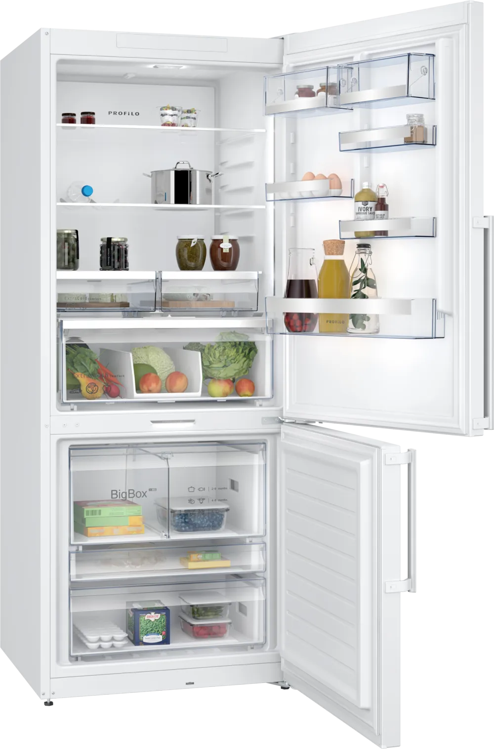 Alttan Donduruculu Buzdolabı BD3076WCAP 186 x 75 cm Beyaz, Total No Frost