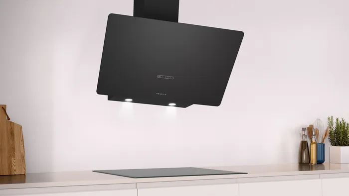 Duvar Tipi Davlumbaz 80 cm Siyah Cam, Siyah DVK8J669