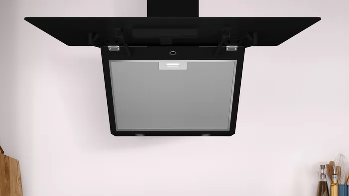 Duvar Tipi Davlumbaz 80 cm Siyah Cam, Siyah DVK8J669