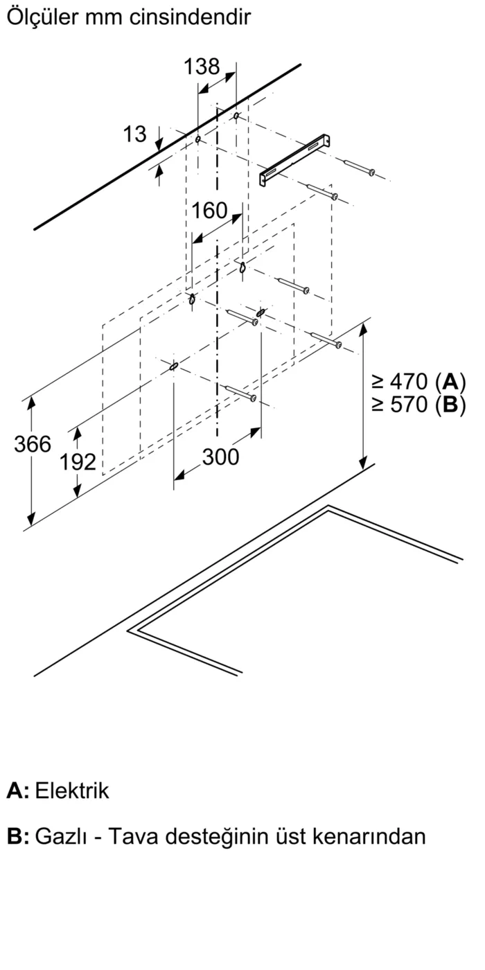Duvar Tipi Davlumbaz 80 cm Siyah Cam, Siyah DVK8J669