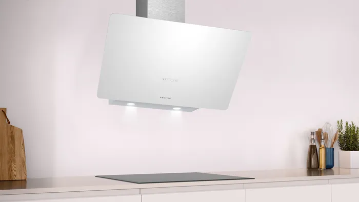 Duvar Tipi Davlumbaz DVK8J629 80 cm Beyaz Cam Yüzey, Beyaz