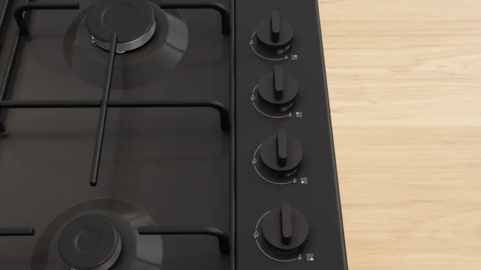 Gazlı Ocak 60 cm Emaye, Siyah OD36K6B80D