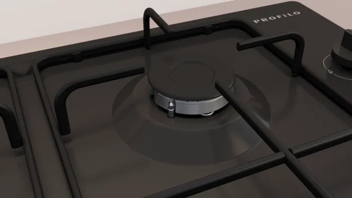 Gazlı Ocak 60 cm Emaye, Siyah OD36K6B80D