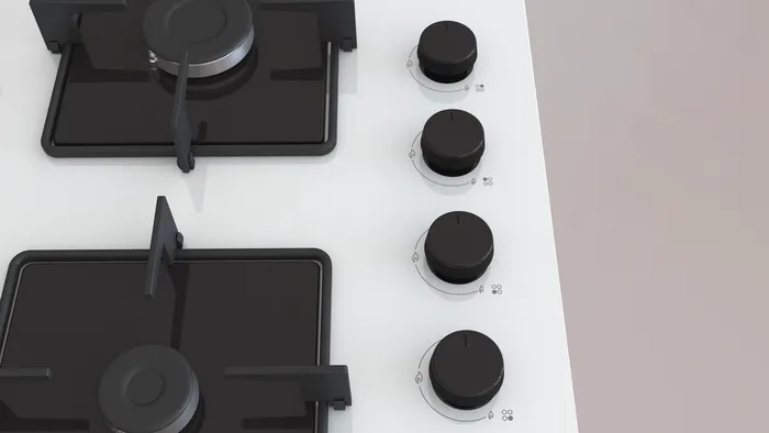 Gazlı Ocak 60 cm Sert cam, Beyaz OE36K2P10D