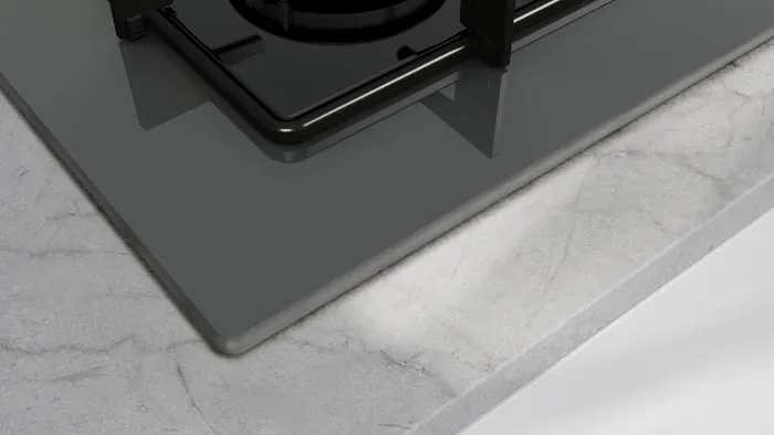 Gazlı Ocak 60 cm Sert cam, Platin gri OE36P9P10L