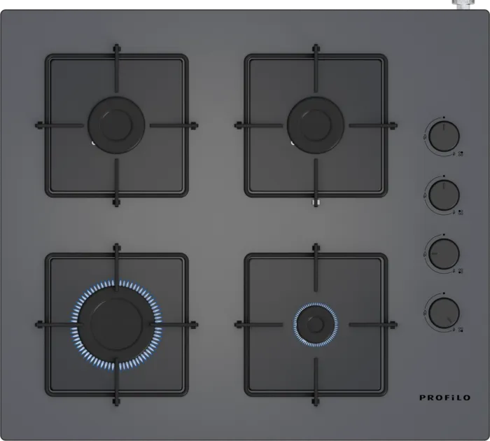 Gazlı Ocak 60 cm Sert cam, Platin gri OE36P9P10L