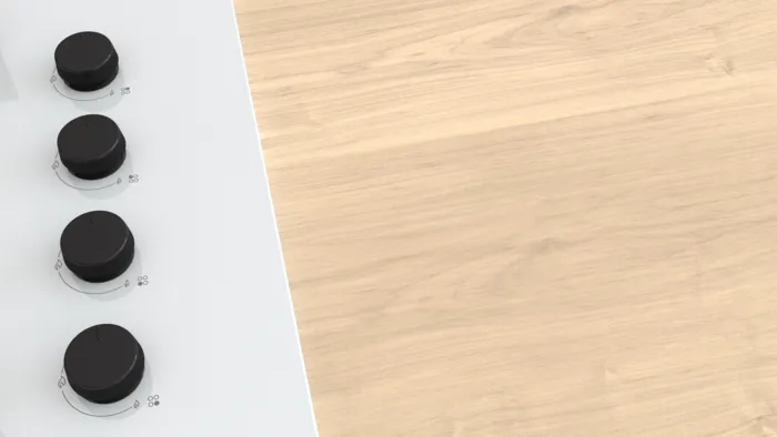 Gazlı Ocak 67 cm Sert cam, Beyaz OE37H2P10D