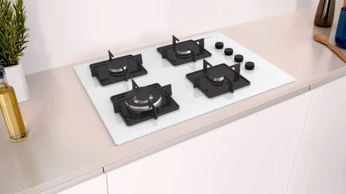 Gazlı Ocak 67 cm Sert cam, Beyaz OE37H2P10D