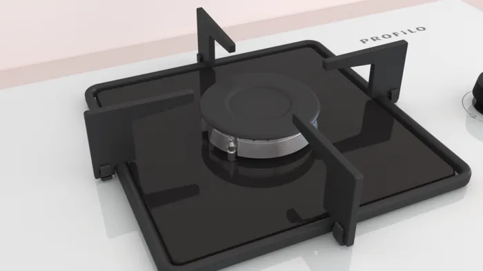 Gazlı Ocak 67 cm Sert cam, Beyaz OE37H2P10D