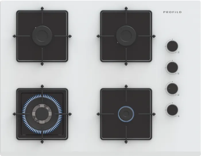 Gazlı Ocak 67 cm Sert cam, Beyaz OE37H2P10D