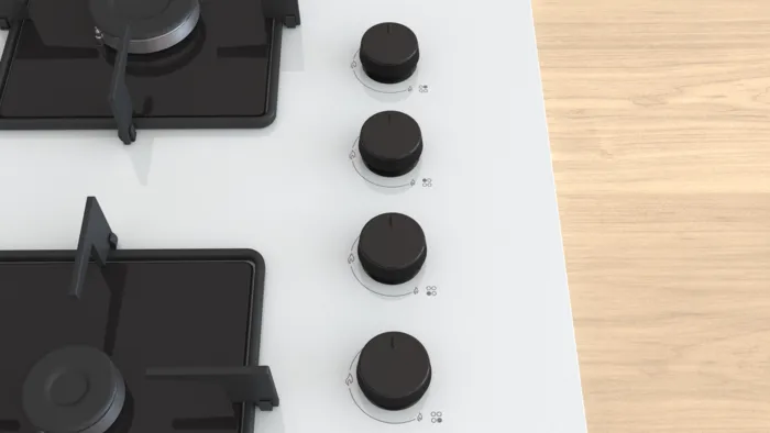 Gazlı Ocak 67 cm Sert cam, Beyaz OE37P2P10D