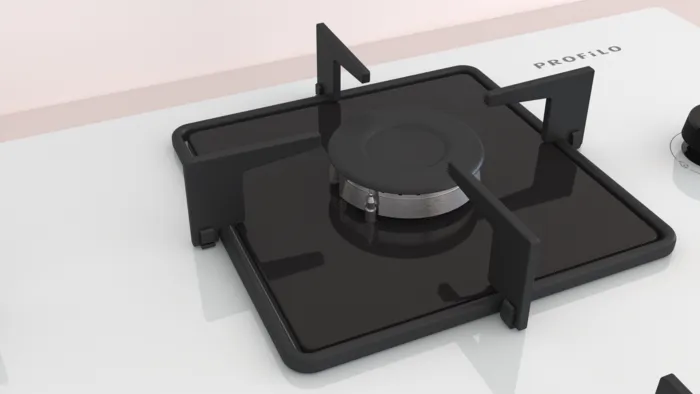 Gazlı Ocak 67 cm Sert cam, Beyaz OE37P2P10D