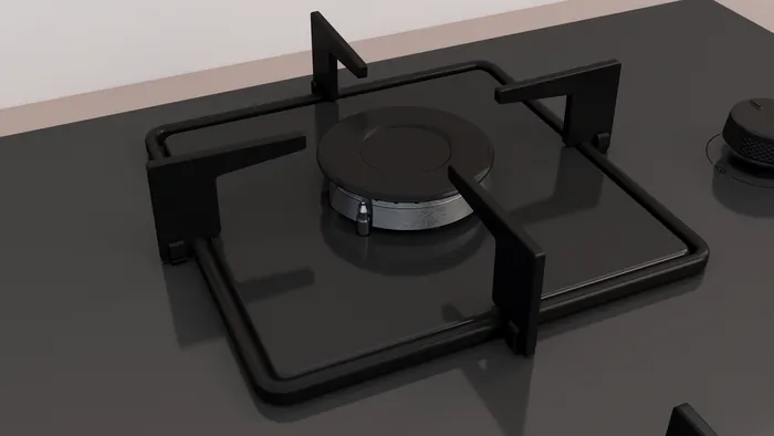 Gazlı Ocak 67 cm Sert cam, Platin gri OE37P9P10D