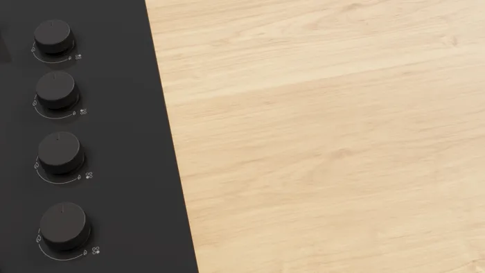 Gazlı Ocak 67 cm Sert cam, Siyah OE37H6P10D