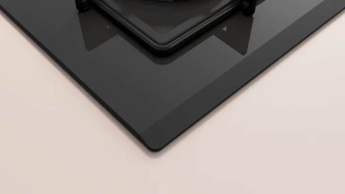 Gazlı Ocak 67 cm Sert cam, Siyah OE37H6P10D