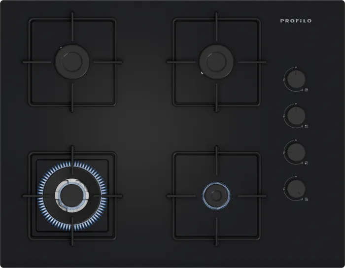 Gazlı Ocak 67 cm Sert cam, Siyah OE37H6P10D