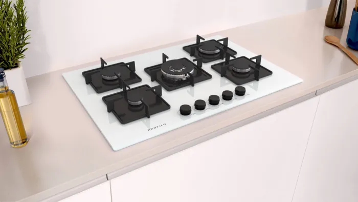 Gazlı Ocak 75 cm Sert cam, Beyaz ON28Q2P10D