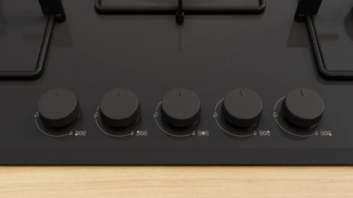 Gazlı Ocak 75 cm Sert cam, Siyah ON28Q6P10D