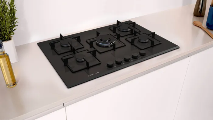 Gazlı Ocak 75 cm Sert cam, Siyah ON28Q6P10D