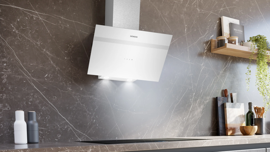 iQ100 Duvar Tipi Davlumbaz 60 cm Beyaz Cam Yüzey, Beyaz