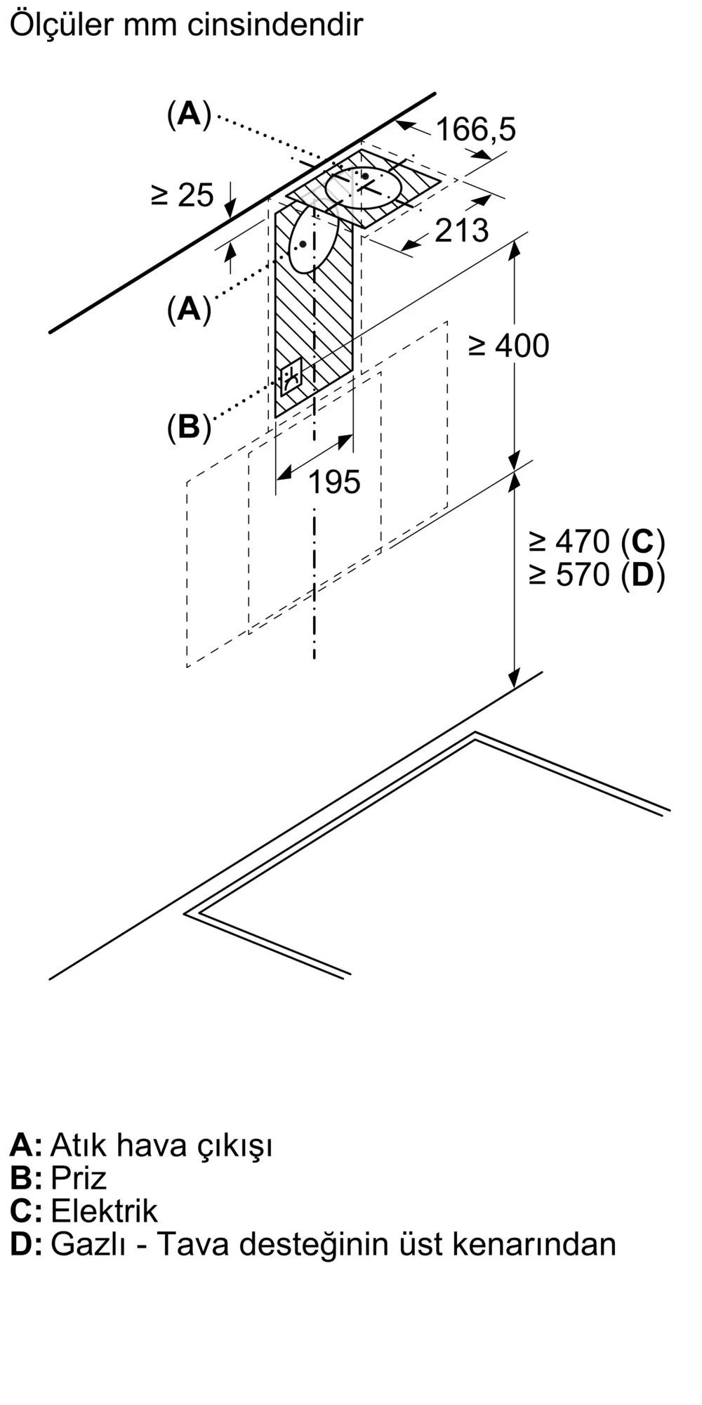 iQ100 Duvar Tipi Davlumbaz 60 cm , Gri