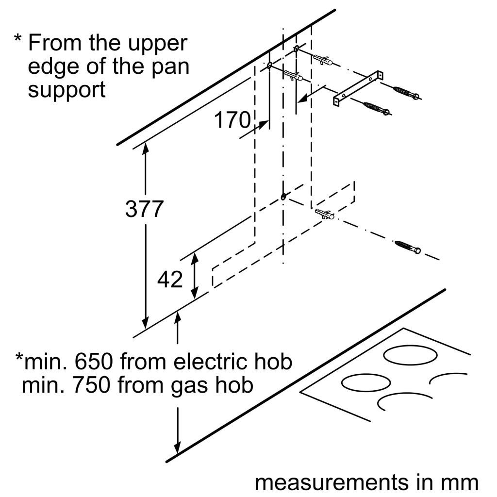 iQ100 Duvar Tipi Davlumbaz 60 cm Paslanmaz çelik