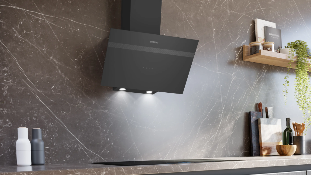 iQ100 Duvar Tipi Davlumbaz 60 cm Siyah Cam, Siyah