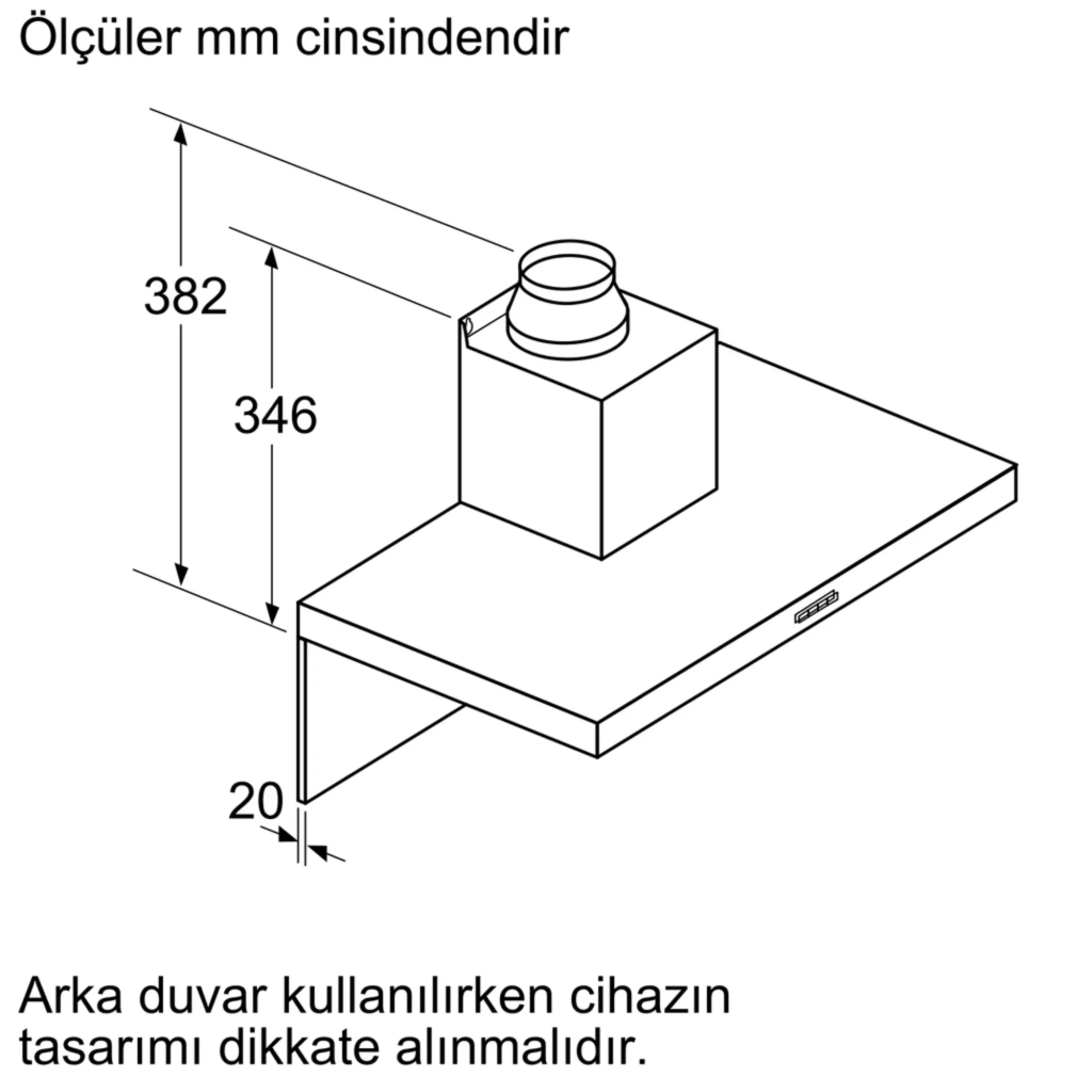iQ100 Duvar Tipi Davlumbaz 90 cm Paslanmaz çelik