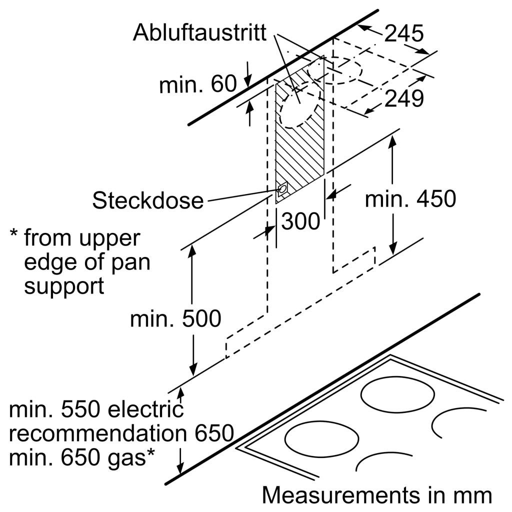 iQ100 Duvar Tipi Davlumbaz 90 cm Paslanmaz çelik