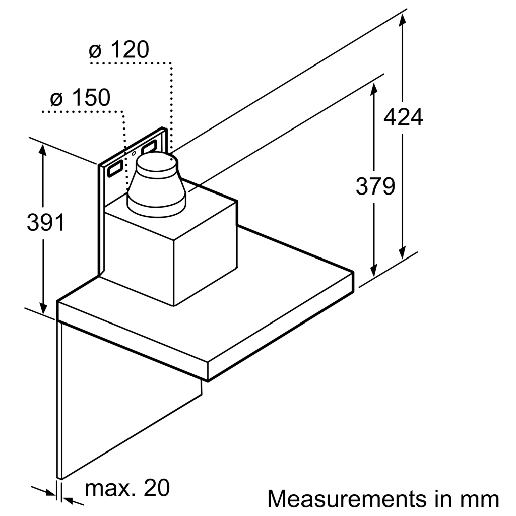iQ100 Duvar Tipi Davlumbaz 90 cm Paslanmaz çelik