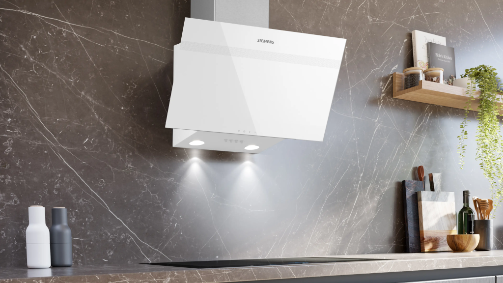 iQ100 Duvar Tipi Davlumbaz Beyaz Cam Yüzey, Beyaz