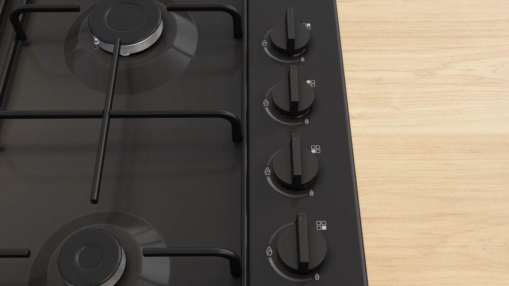 iQ100 Gazlı Ocak 60 cm Emaye, Siyah