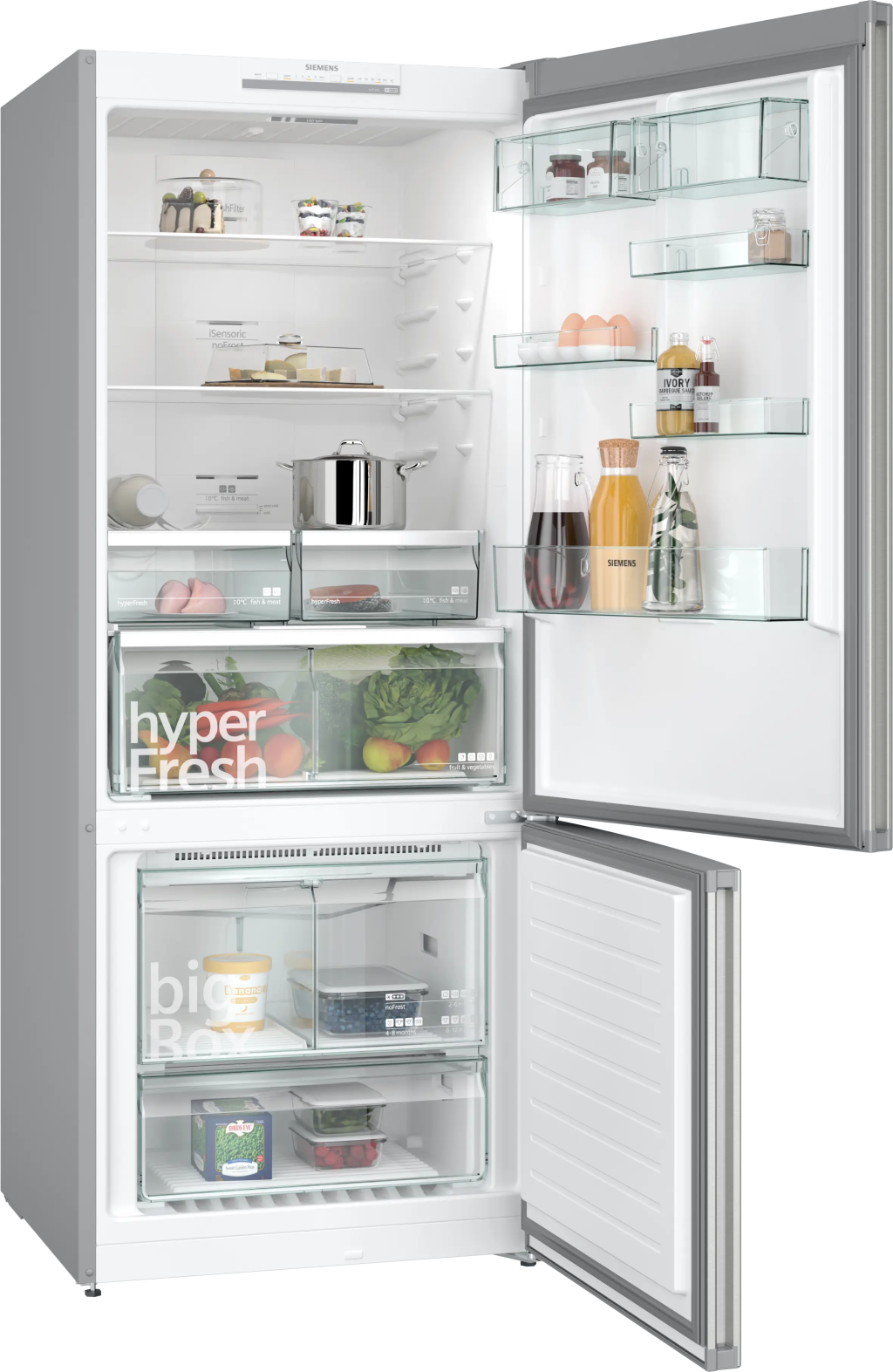 iQ300 Alttan Donduruculu Buzdolabı 186 x 75 cm Kolay temizlenebilir Inox, Total noFrost