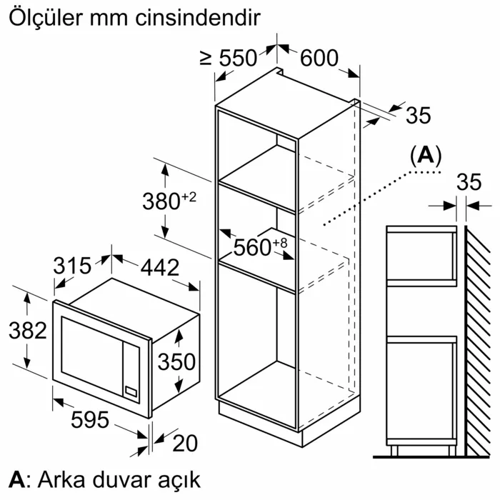 iQ300 Ankastre Mikrodalga Beyaz