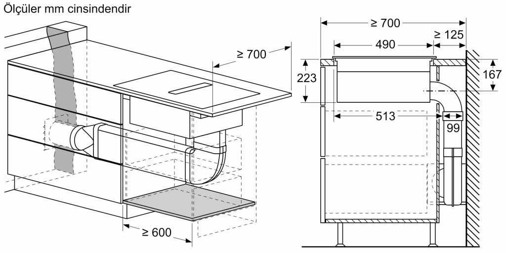iQ300 Davlumbaz Entegreli İndüksiyon Ocak,, 80 cm Çerçevesiz Yüzey
