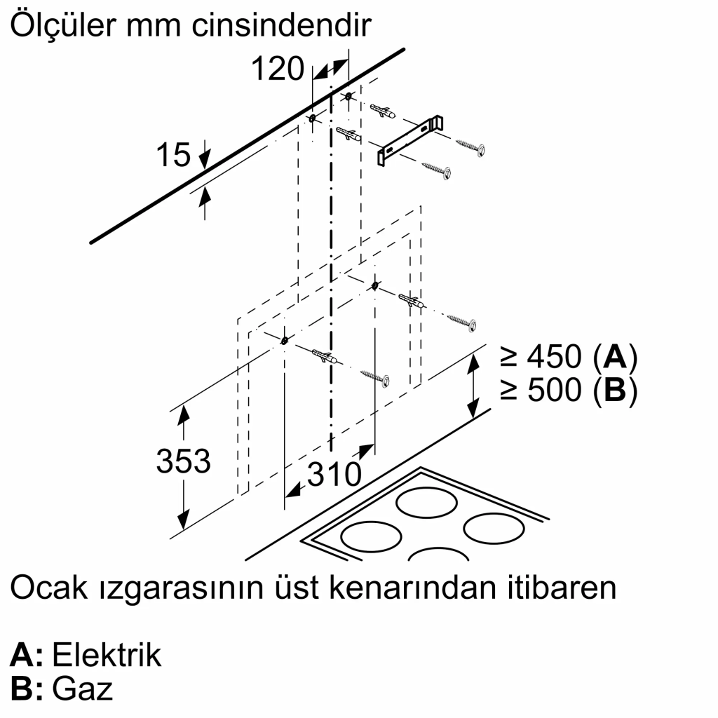 iQ300 Duvar Tipi Davlumbaz 60 cm Beyaz Cam Yüzey, Beyaz