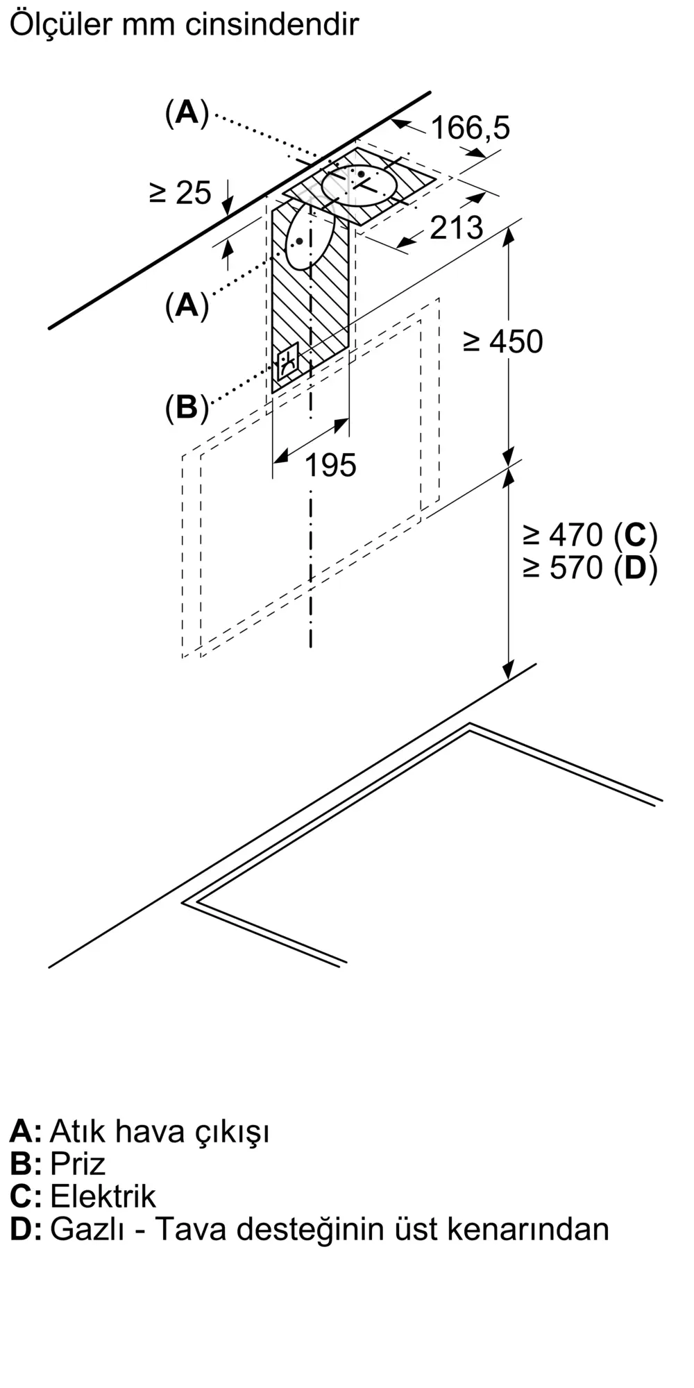 iQ300 Duvar Tipi Davlumbaz 60 cm , Gri