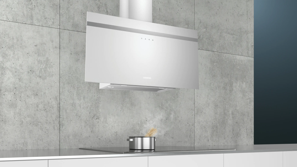 iQ300 Duvar Tipi Davlumbaz 90 cm Beyaz Cam Yüzey, Beyaz