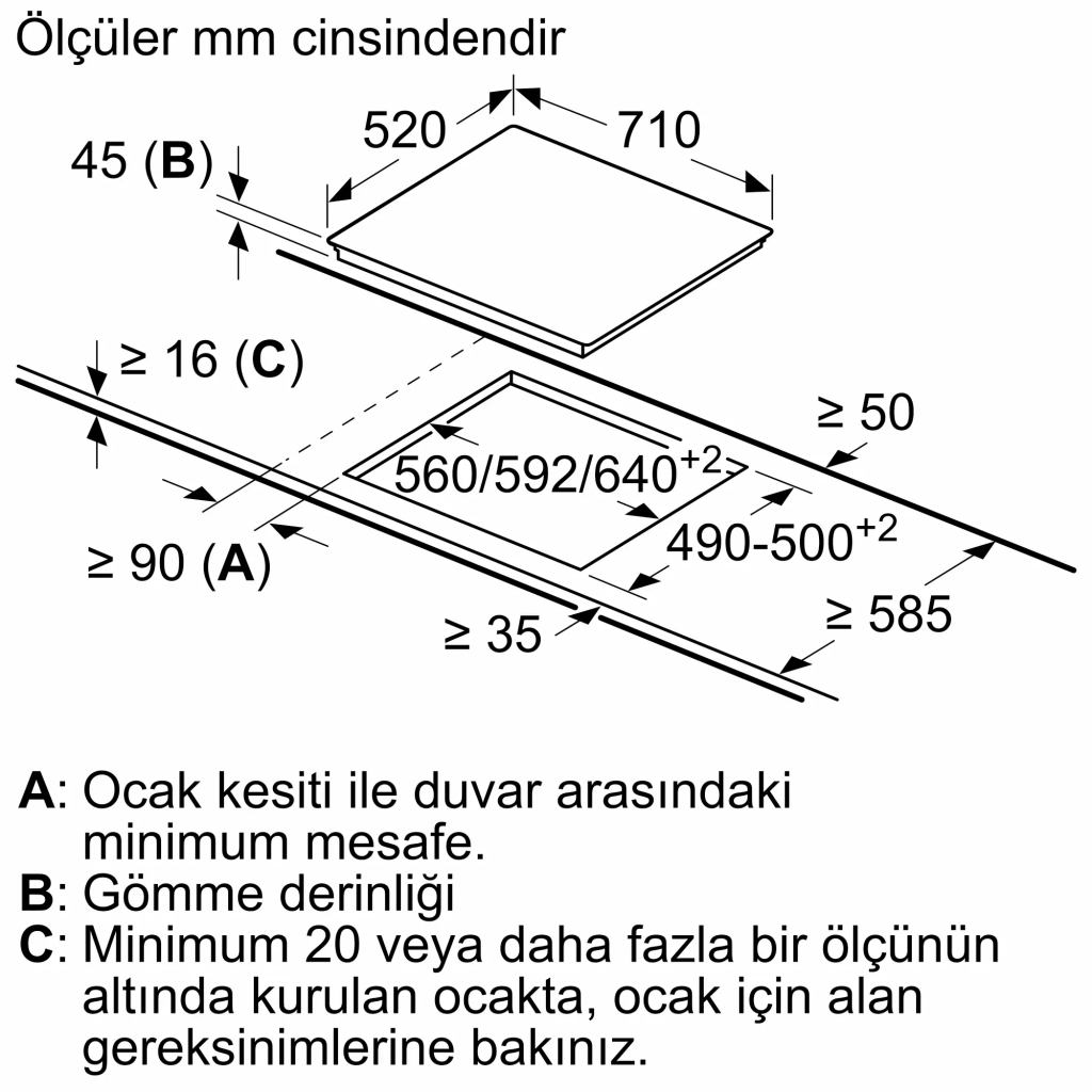 iQ300 Elektrikli Ocak 70 cm Çerçeveli Montaj