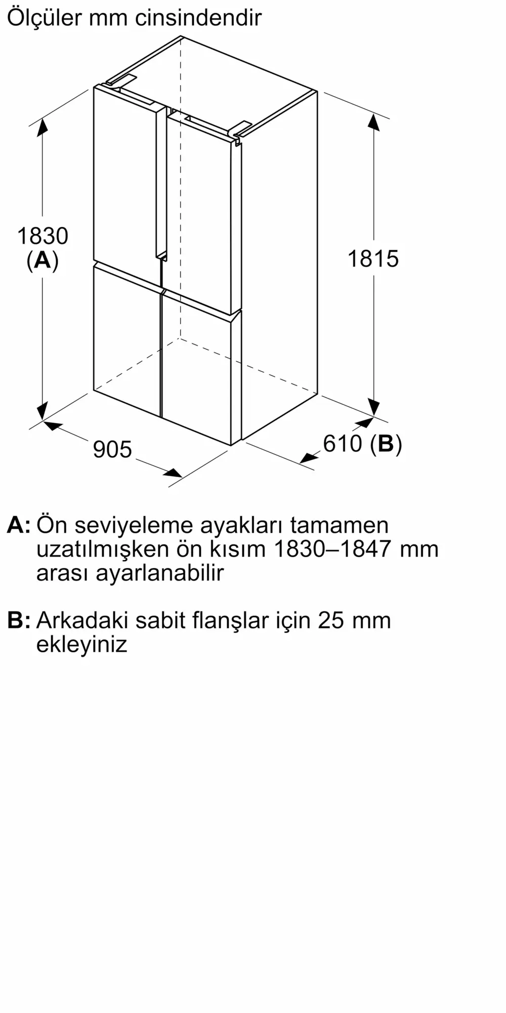 iQ300 Gardırop Tipi Buzdolabı 183 x 90.5 cm BlackSteel, Total noFrost