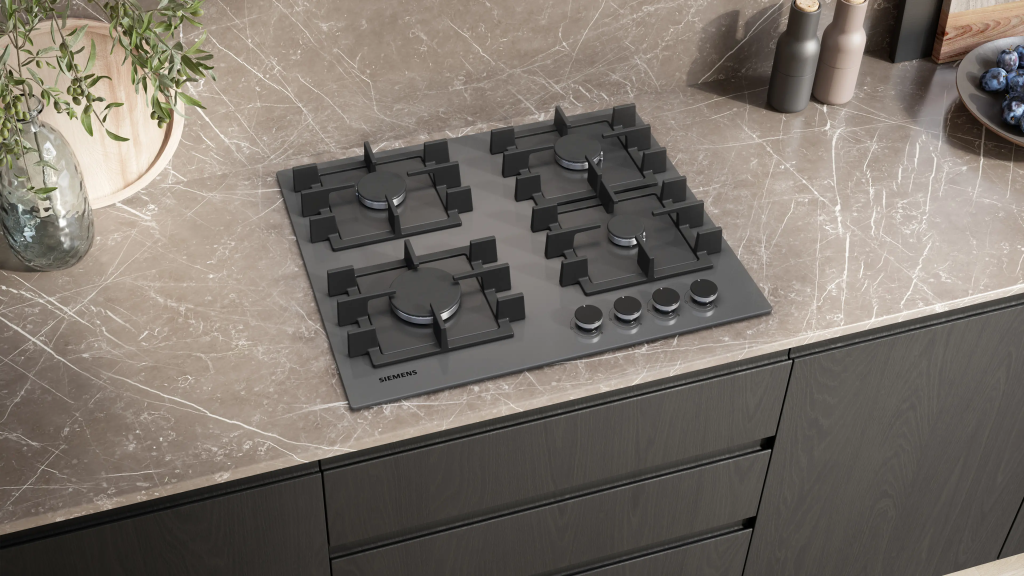 iQ300 Gazlı Ocak 60 cm Sert cam,