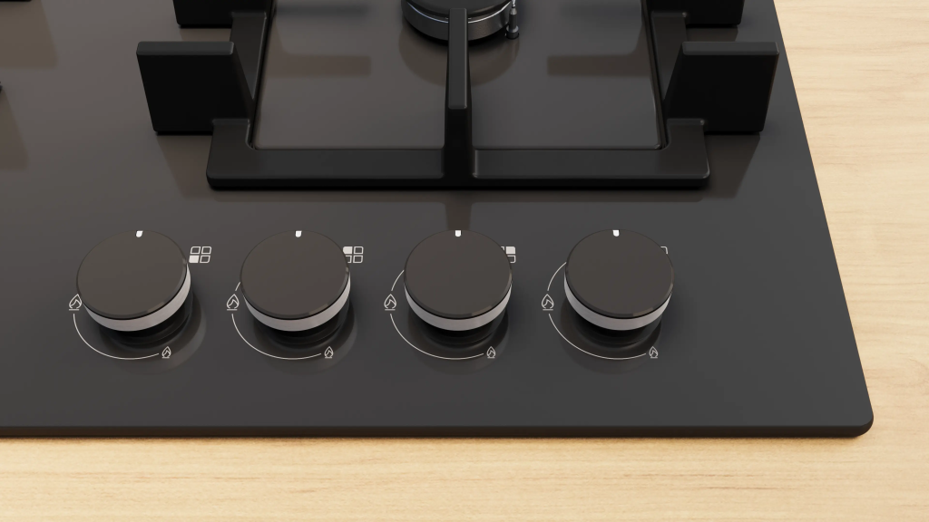 iQ300 Gazlı Ocak 60 cm Sert cam, Siyah