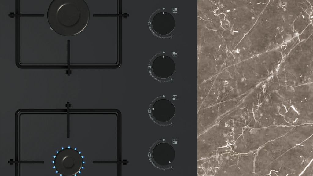 iQ300 Gazlı Ocak 60 cm Sert cam, Siyah