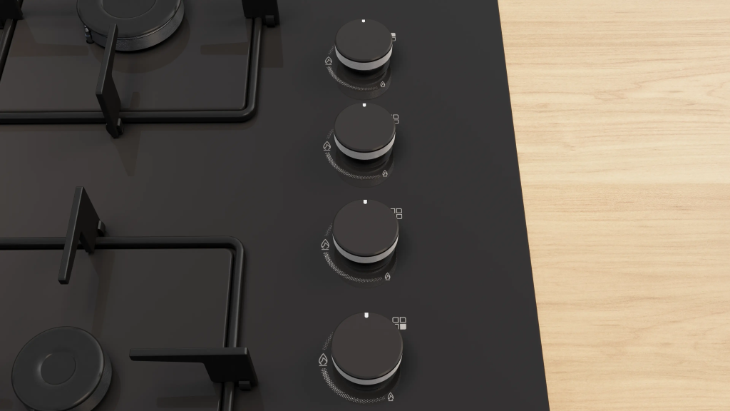 iQ300 Gazlı Ocak 60 cm Sert cam, Siyah