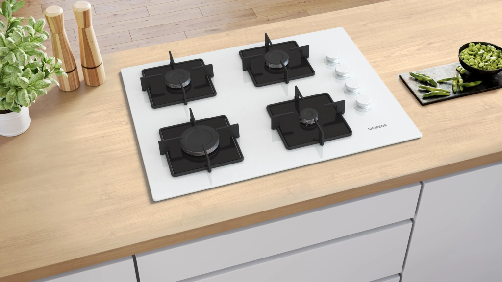 iQ300 Gazlı Ocak 67 cm Sert cam, Beyaz