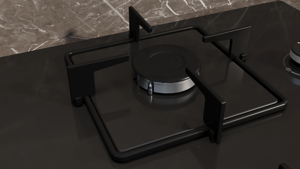 iQ300 Gazlı Ocak 67 cm Sert cam, Siyah