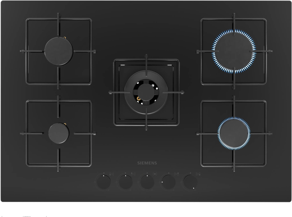 iQ300 Gazlı Ocak 75 cm Sert cam, Siyah