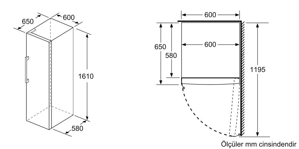 iQ300 Solo Derin Dondurucu 161 x 60 cm Beyaz