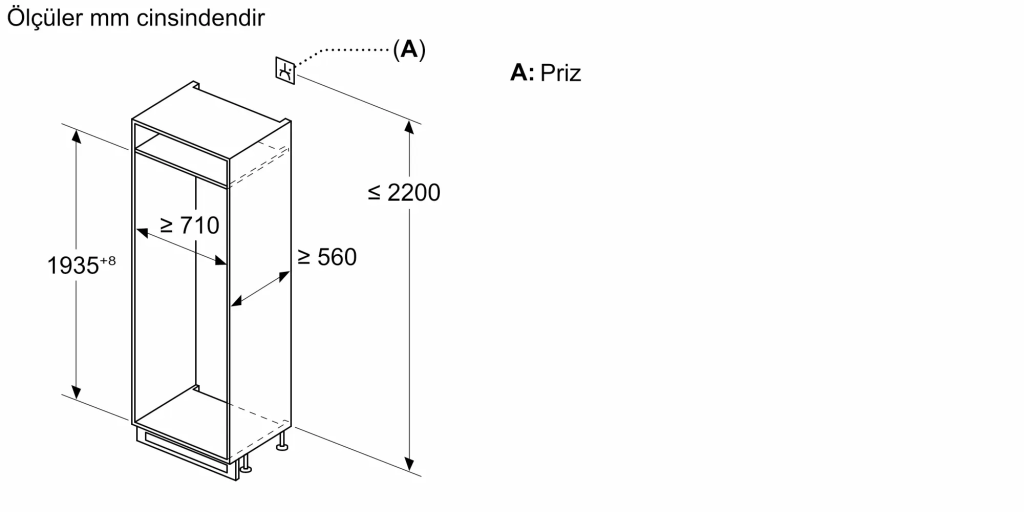 iQ500 Alttan Donduruculu Ankastre Buzdolabı 193.5 x 70.8 cm softClosing Düz Menteşe