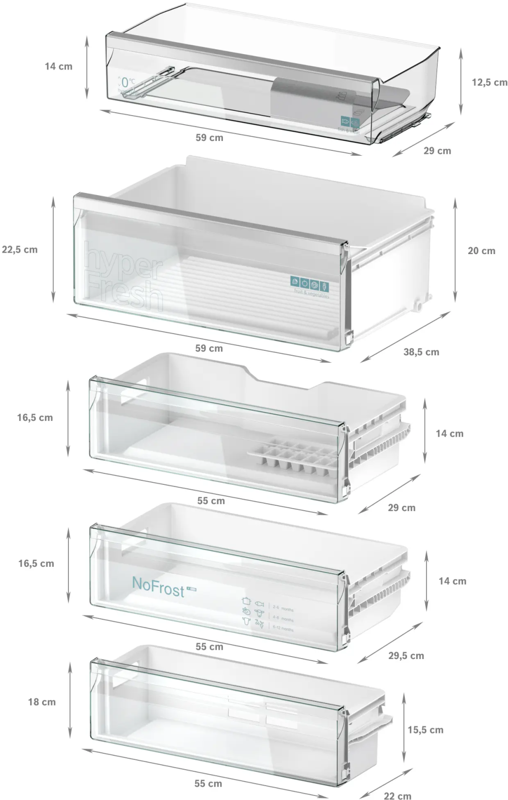 iQ500 Alttan Donduruculu Ankastre Buzdolabı 193.5 x 70.8 cm softClosing Düz Menteşe